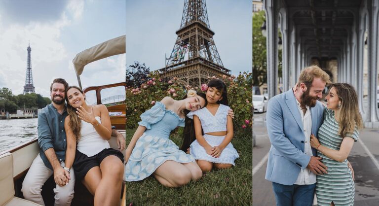 Tres imagenes de sesiones de fotos en París