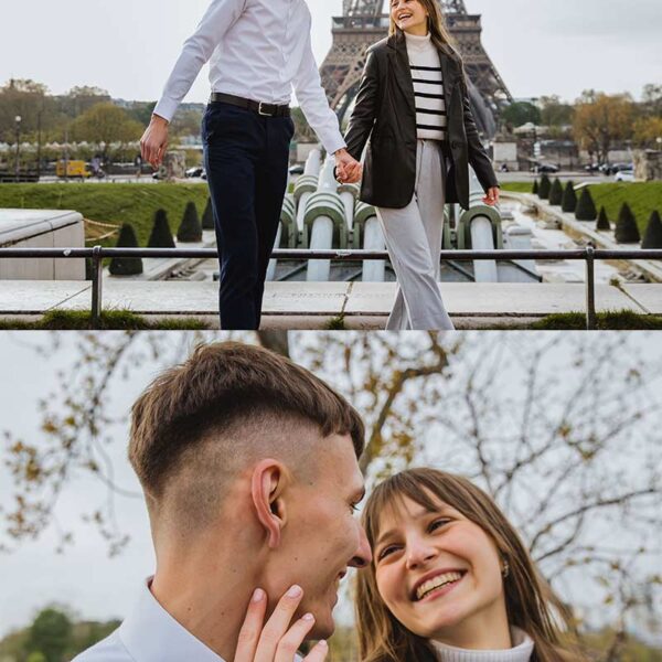 Proposal in front of the Eiffel Tower on a beautiful morning in Paris - Propuesta de matrimonio frente a la Torre Eiffel durante una hermosa mañana en París